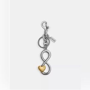 Coach Two-Tone Infinity Heart Keyring - Silver & Gold